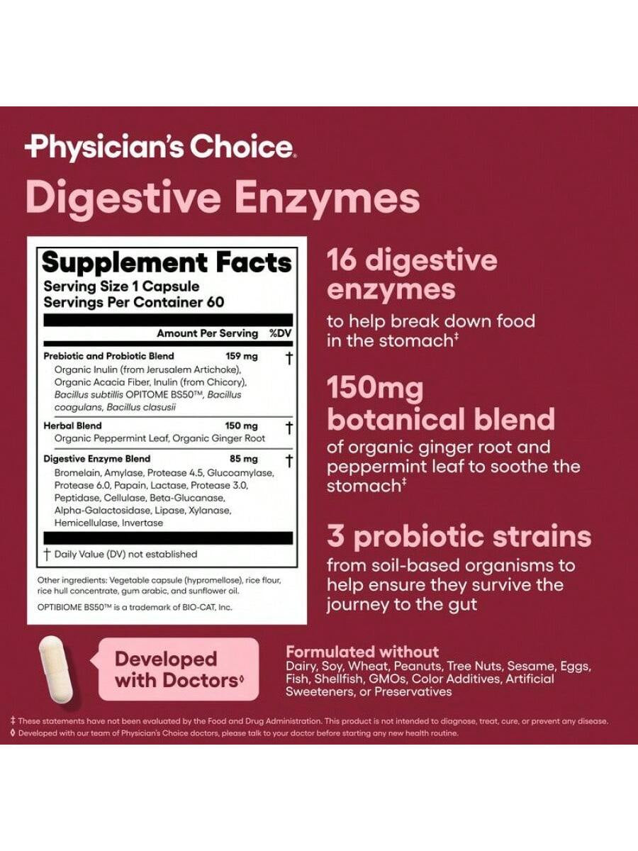 Physician'S Choice Physician'S Choice Hack Your Tummy Bundle: Digestive Enzymes & 60 Billion Probiotic - Digestion, Immune, Bloating Support, Gut Health