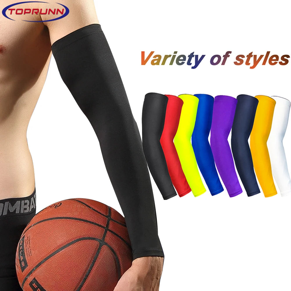 Toprunn Cooling Arm Sleeves for Men Women Outdoor UV Protection Sports Sleeves for Basketball Football Volleyball Cycling