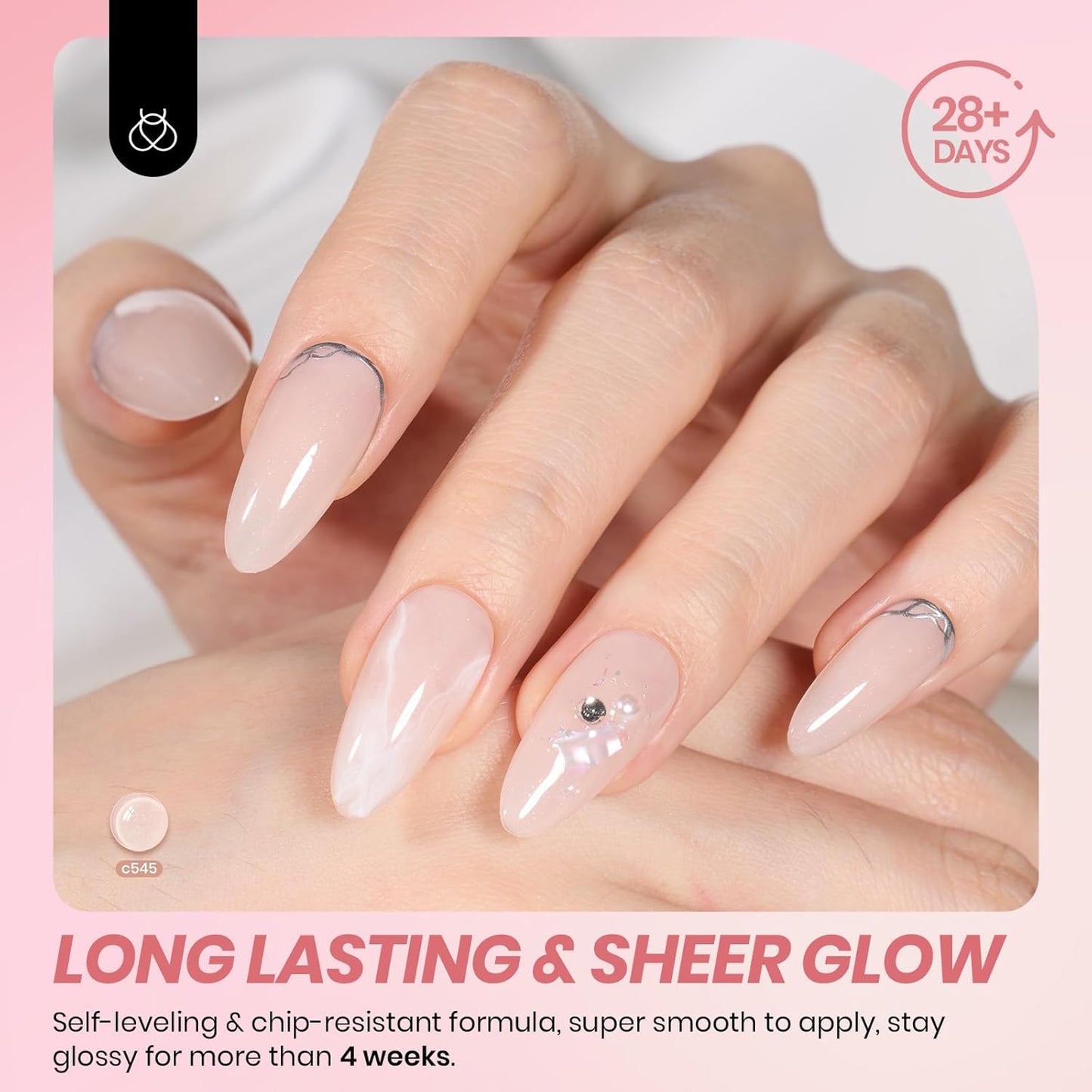 Whispers of Love Jelly Gel Nail Polish Set - 6 Colors Milky White Nude Pink Neutral Sheer Translucent Soak off UV Gel Nail Kit, Nail Concealer for Salon DIY Manicure Gift for Women