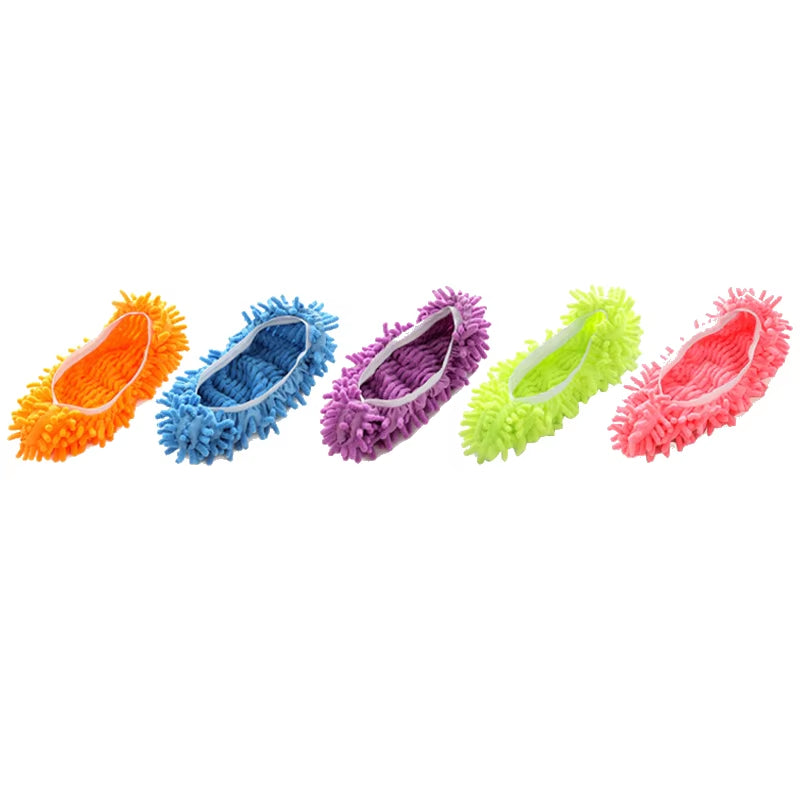 Dust Cleaner Grazing Slippers Chenille Dust Mop Slippers Lazy Shoes Cover Chenille Duster Cloth Bathroom Floor Cleaning Slipper