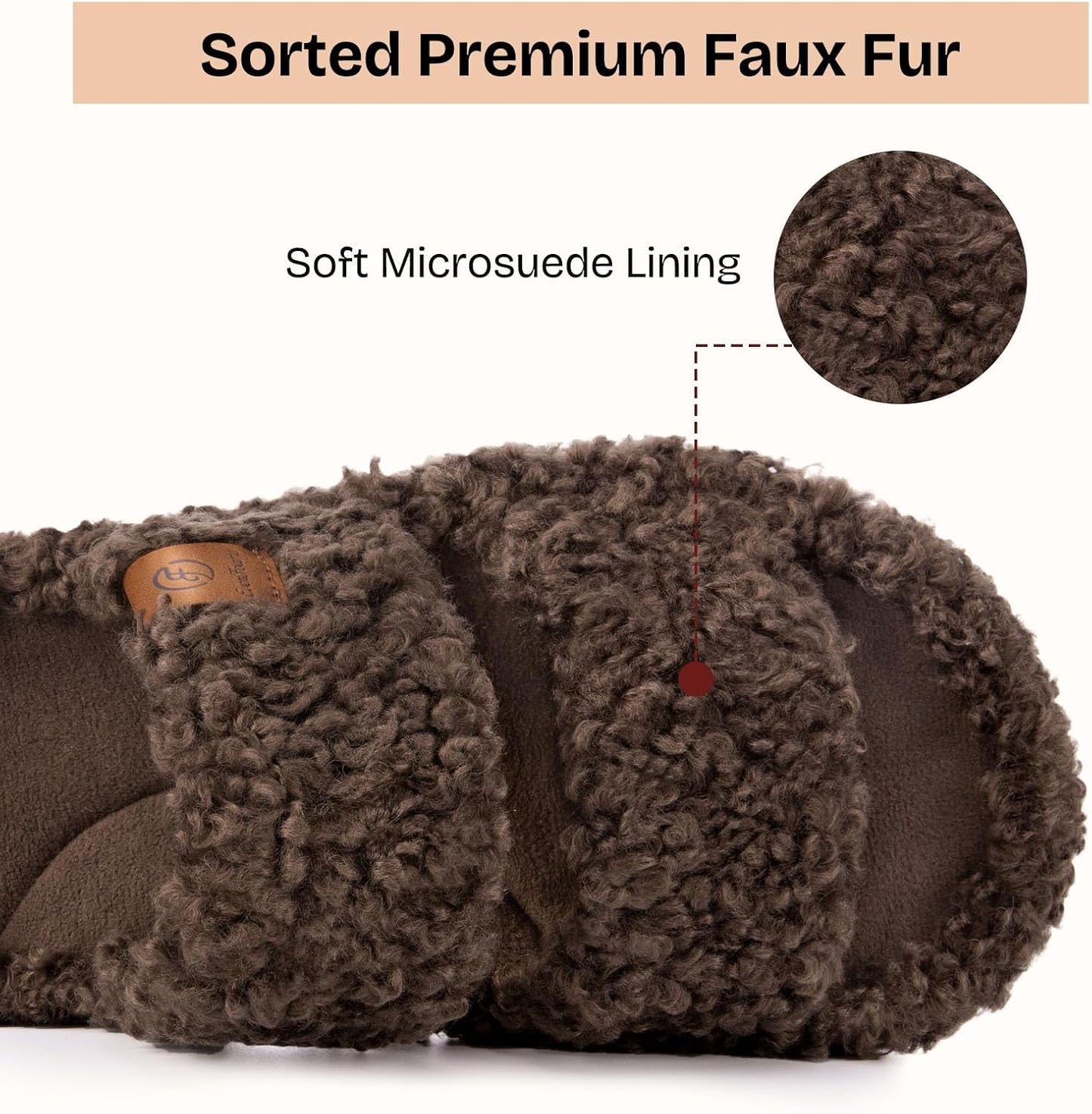 Womens Fuzzy Open-Toe Slippers Soft Comfy Memory Foam Indoor House Shoes
