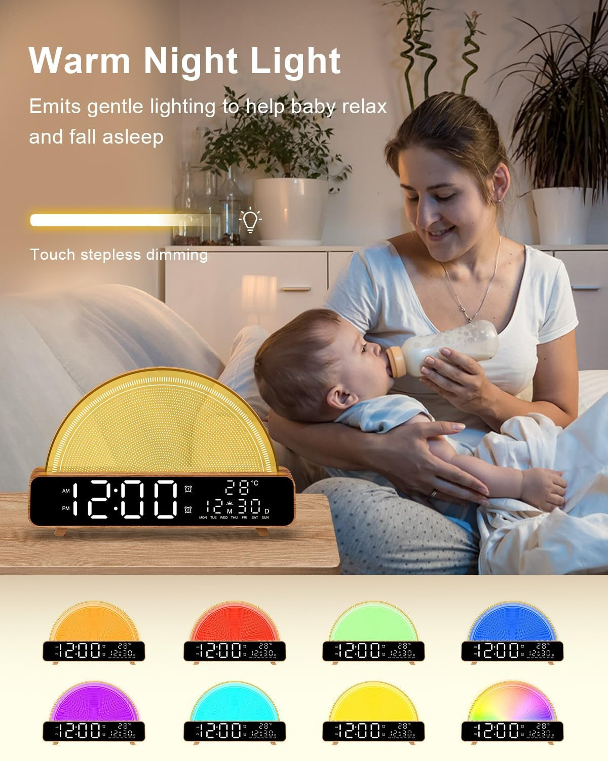 HAODINGMAI Sunrise Alarm Clock Wake up Light with Sunrise Simulation White No...