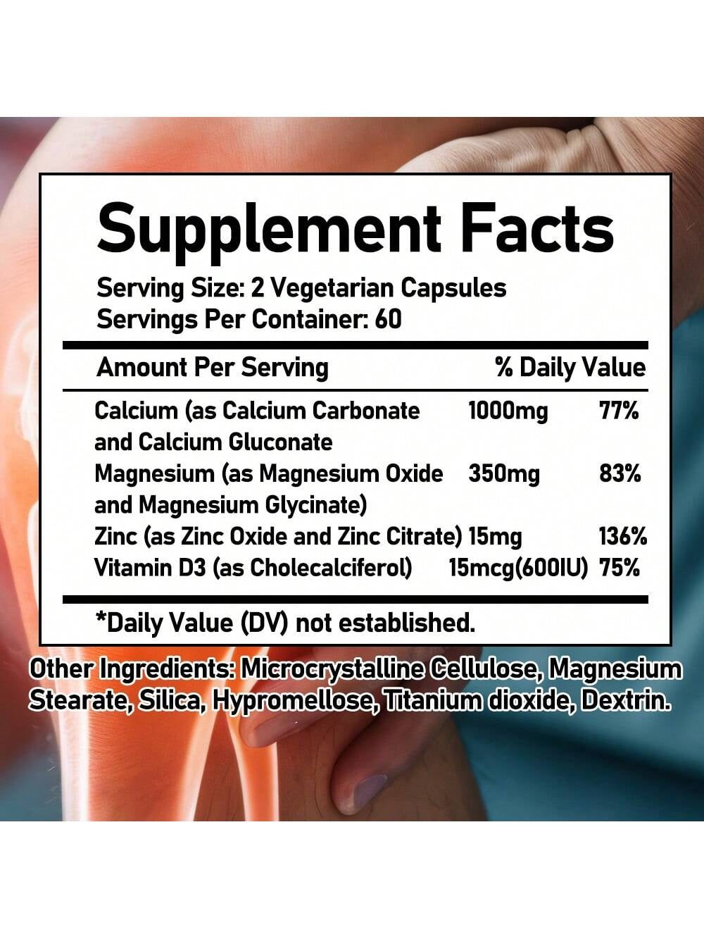 120 Capsules - with Calcium, Magnesium & Zinc, Support Energy Levels