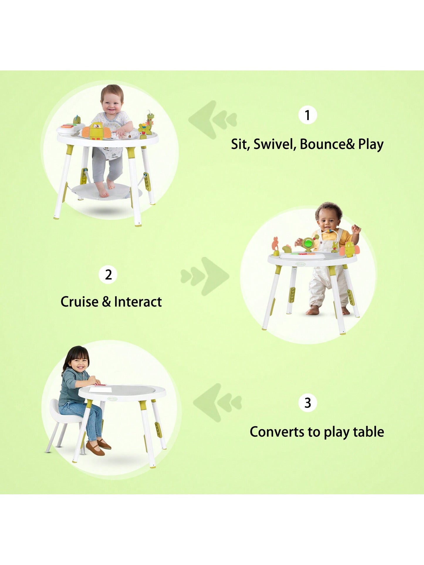 UBRAVOO UBRAVOO Baby Activity Center,Interactive Play Center with 3-Stage Grow-With-Me Functionality, 4Mo+,Explore & More