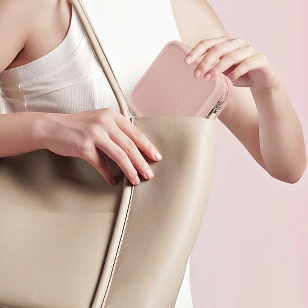 Silicone Small Makeup Bag Pouch for Purse, Small Cosmetic Travel Bag Zipper Pouch Waterproof Mini Coin Purse Portable Makeup Storage Bag Travel Toiletry Organizers for Women Girls (Purple Pink)
