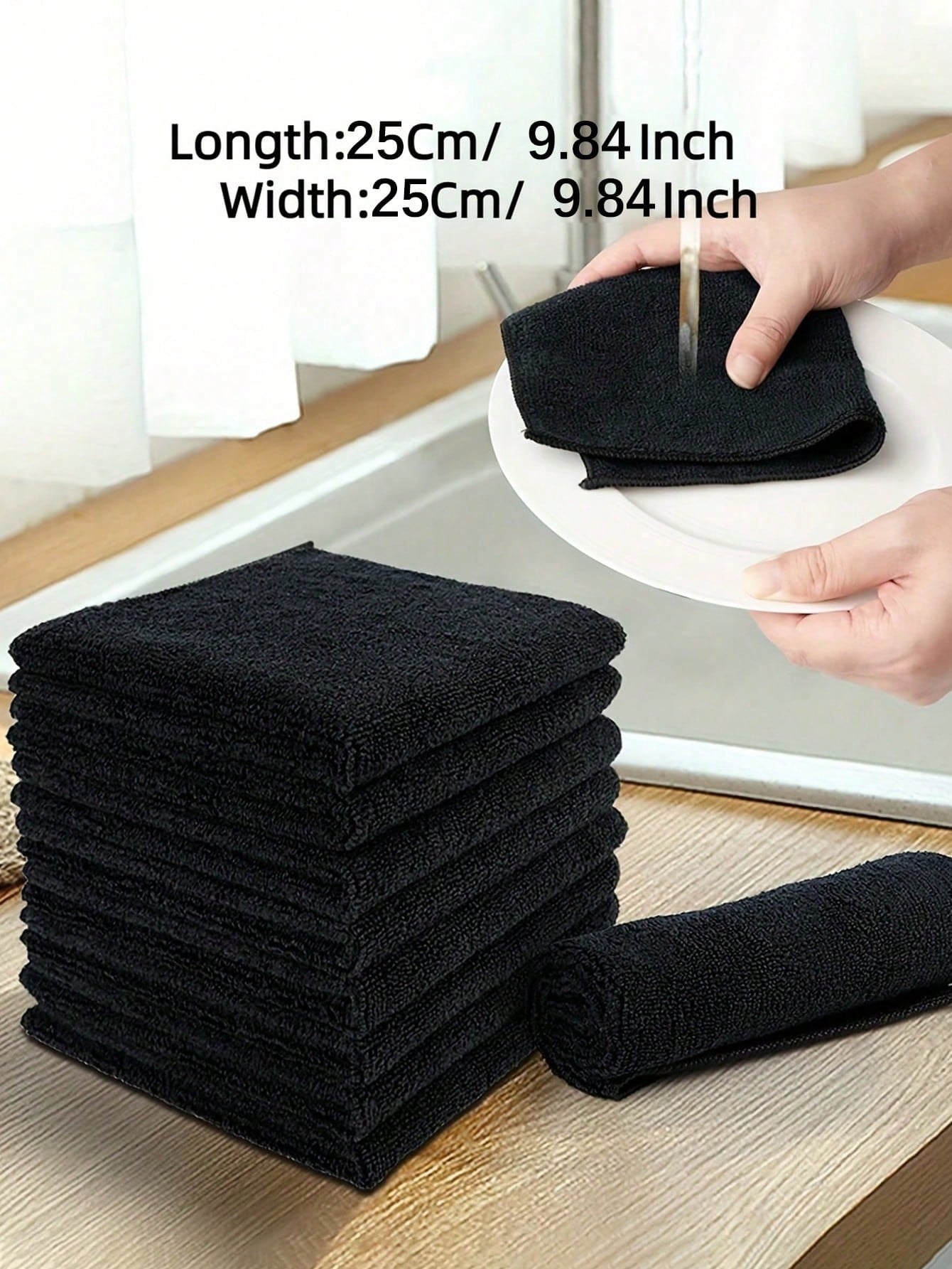 1/5/10Pcs Ultra-Fine Fiber Cleaning Cloth Set - Absorbent, Soft & Stain-Removing for Kitchen, Bathroom & Car