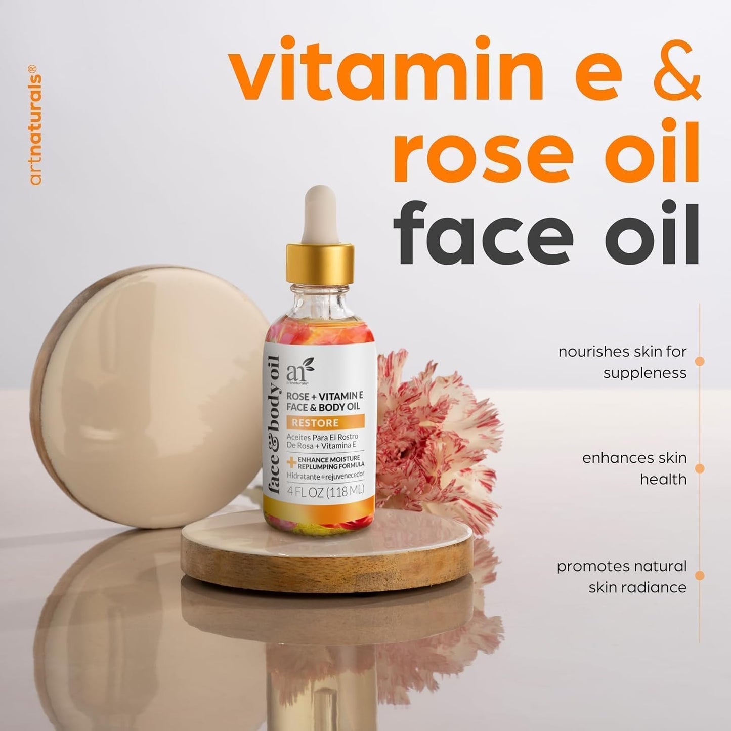 Face & Body Vitamin E Bio Oil 4.0Oz + Gua Sha Facial Tools Set - Organic Moisturizer Skincare for Scars, Stretch Mark, Cellulite & Nails - Great Massage Oil for Massaging Joint & Muscle