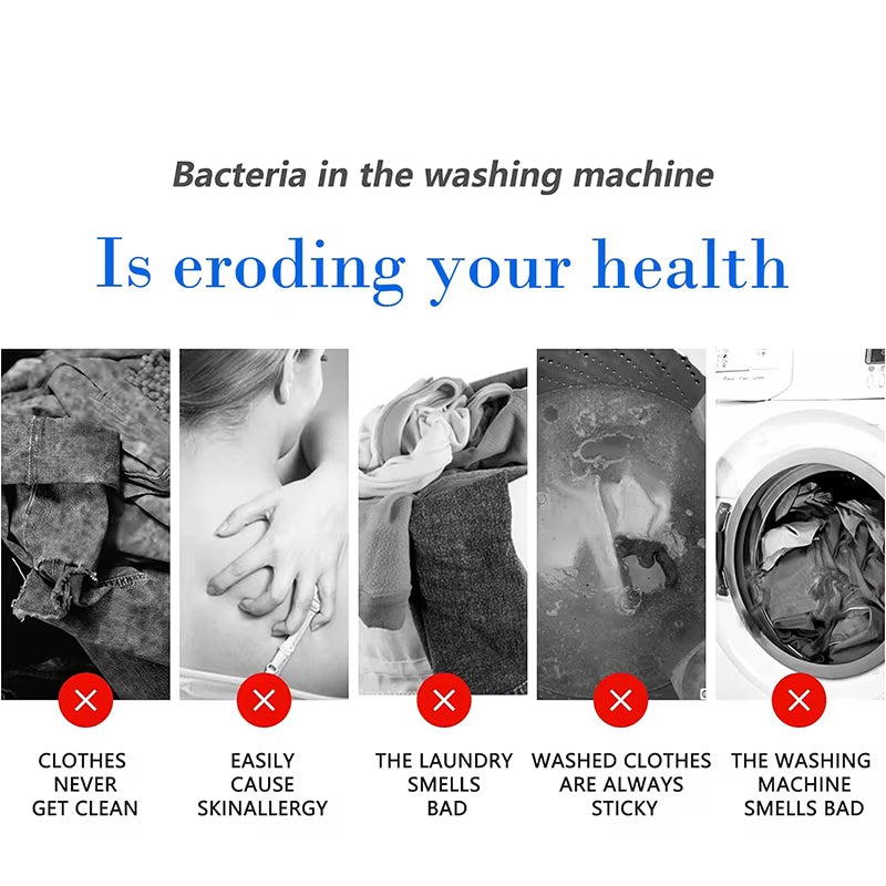 12/24Pcs Washing Machine Cleaner Tablets Penetrating Deep Clean Washer Cleaner Tablets for Front Loader and Top Load HE