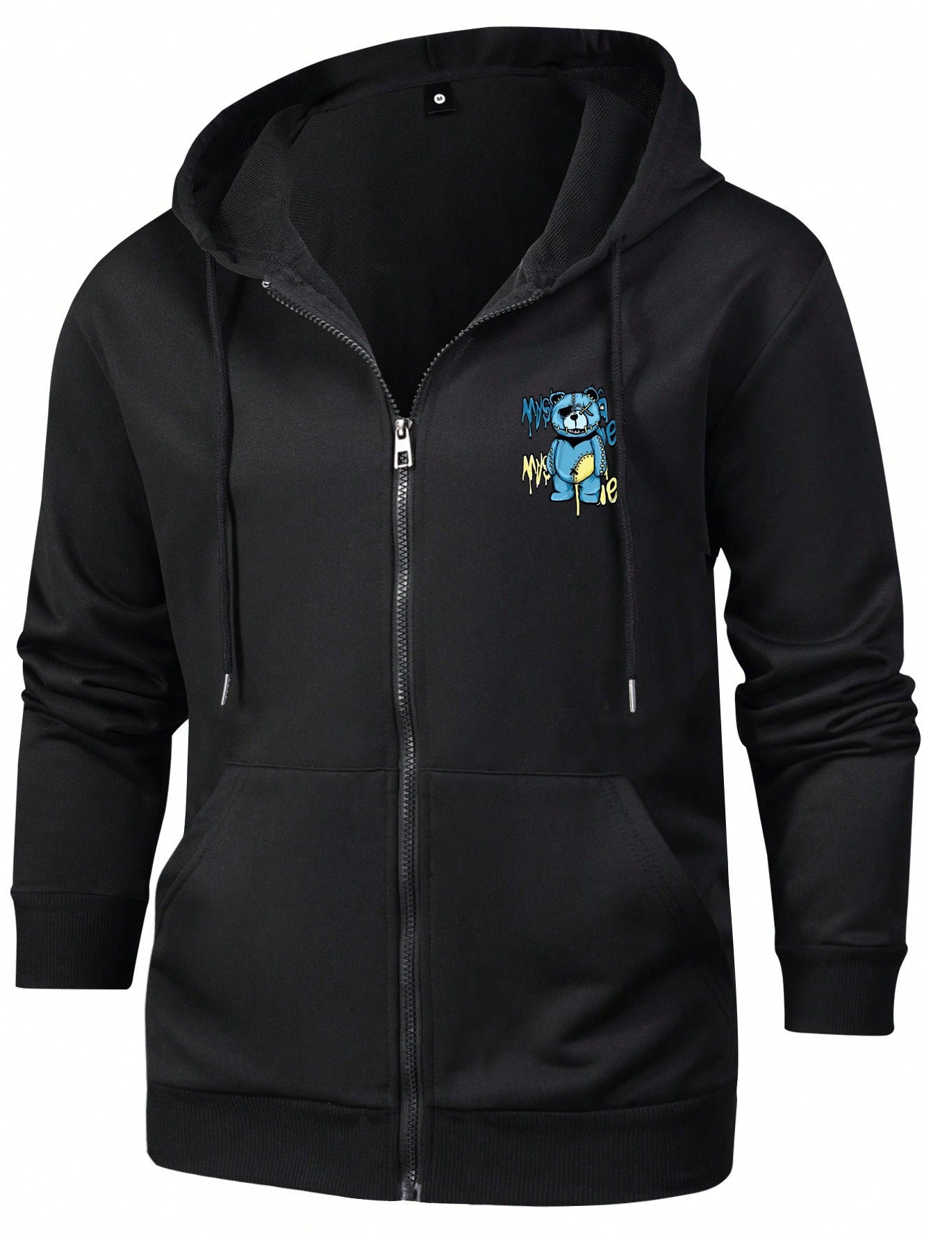 Men'S Spring and Autumn Rave Jacket with Mean Expression Print, Casual Sports Running Top