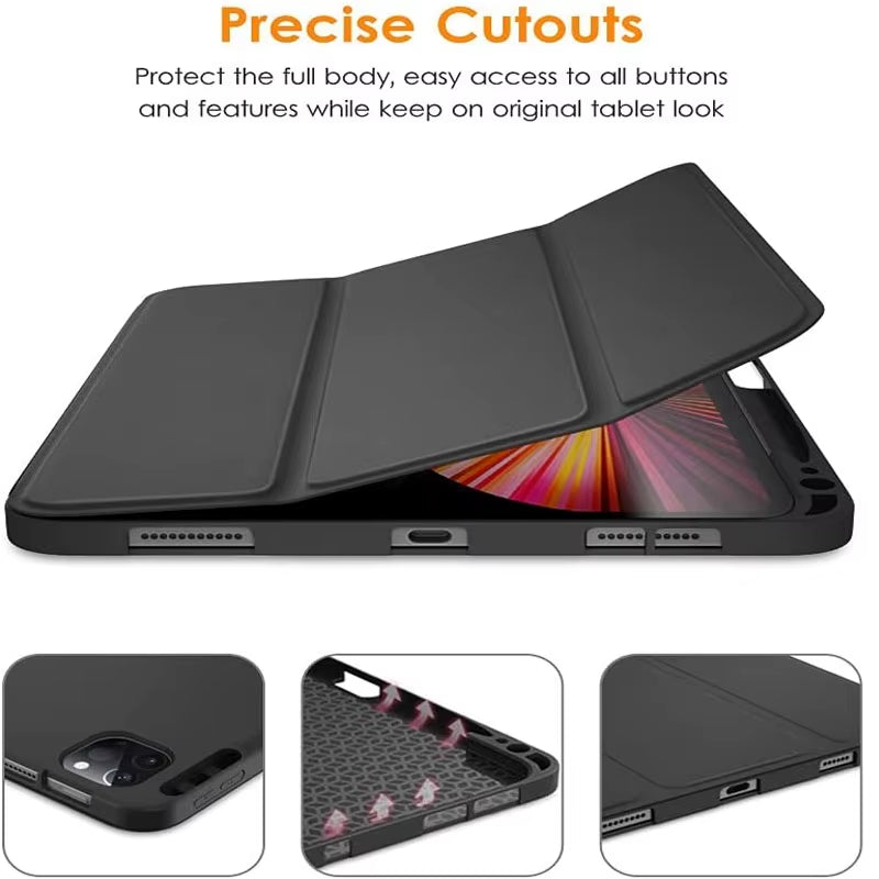 For Funda Mi Pad 8 7 6 Pro 5 11.2 Case Redmi Pad SE 11 10.6 8.7 12.1 Auto Wake up & Sleep Silicone Cover Support Charging