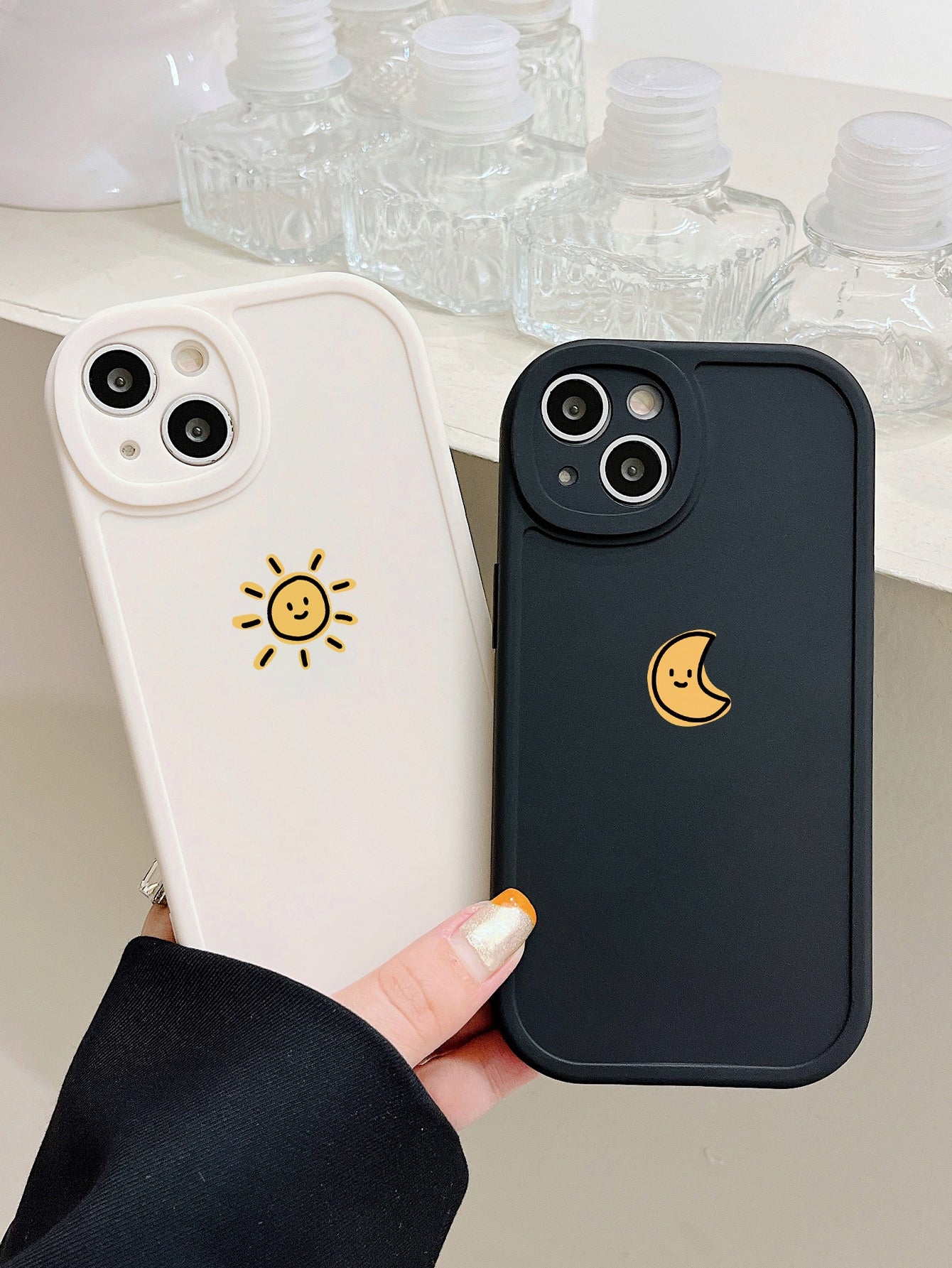 Couple Phone Case, Sun & Moon Phone Case, Black & White Phone Case, Compatible with Iphone & Galaxy, Compatible with Iphone 13 Case, Iphone 15 Case, Iphone 16 Pro Max Case, Iphone 16 Case, Iphone 14 Case, Iphone 15 Case, Iphone 16 plus Case, Galaxy Phone Case. Can Be Used as a Birthday Gift, for Girlfriend, Boyfriend or for Self-Use.