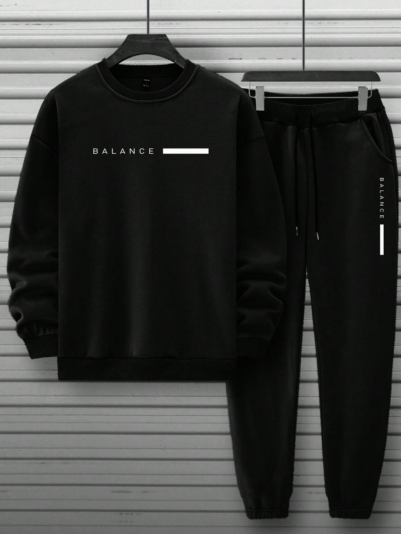 Manfinity Homme 2Pcs Men'S Casual Letter Printed Sweatshirt and Sweatpants Set, for Daily Leisure , Track Suit , Urban , Color Block, Fall Clothes