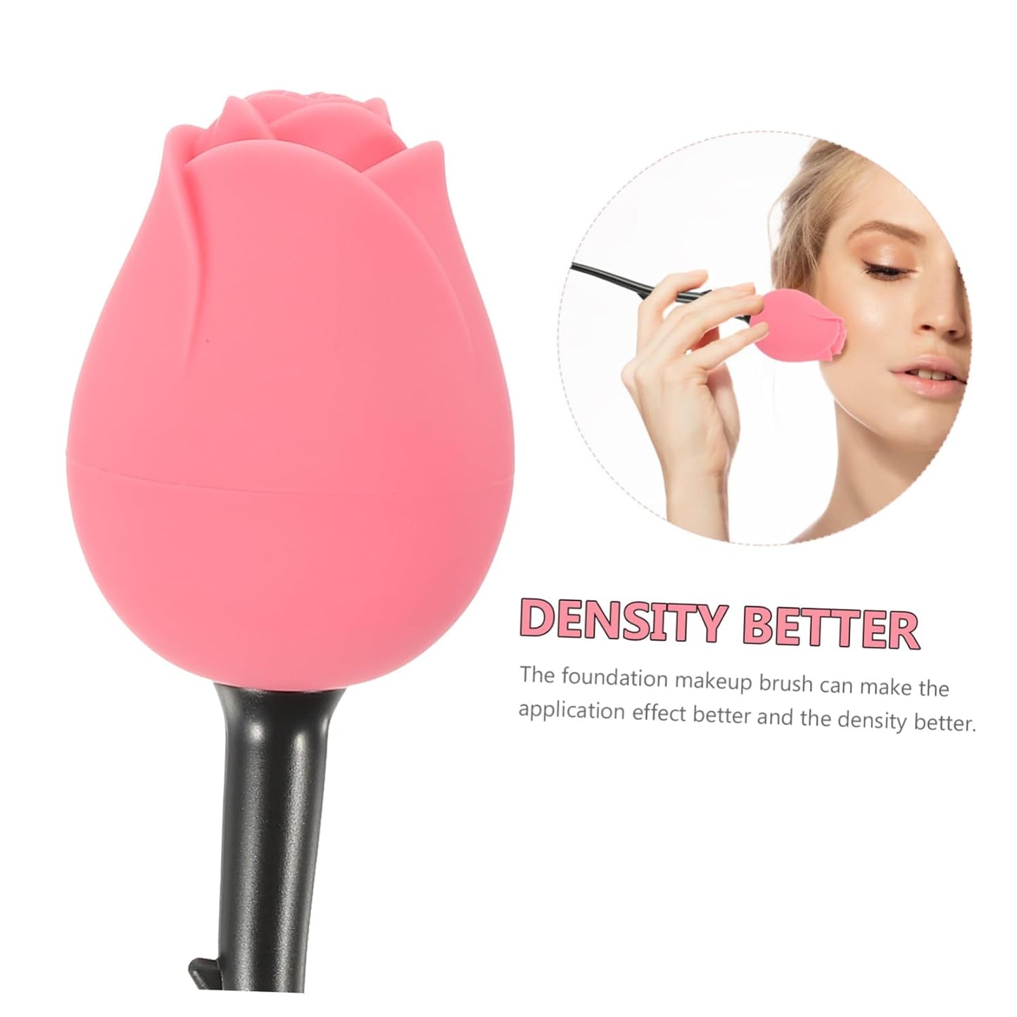 Rose Design Lidded Makeup Brush for Liquid Foundation Soft Bristles for Even Application Unique Beauty Tool for Makeup for Contouring and Decoration