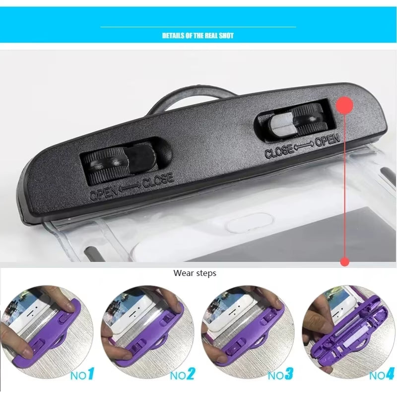 Floating Airbag Waterproof Outdoor Swimming Bag Phone Case for Iphone Samsung Xiaomi Redmi Huawei Phones Bag Protector Cover