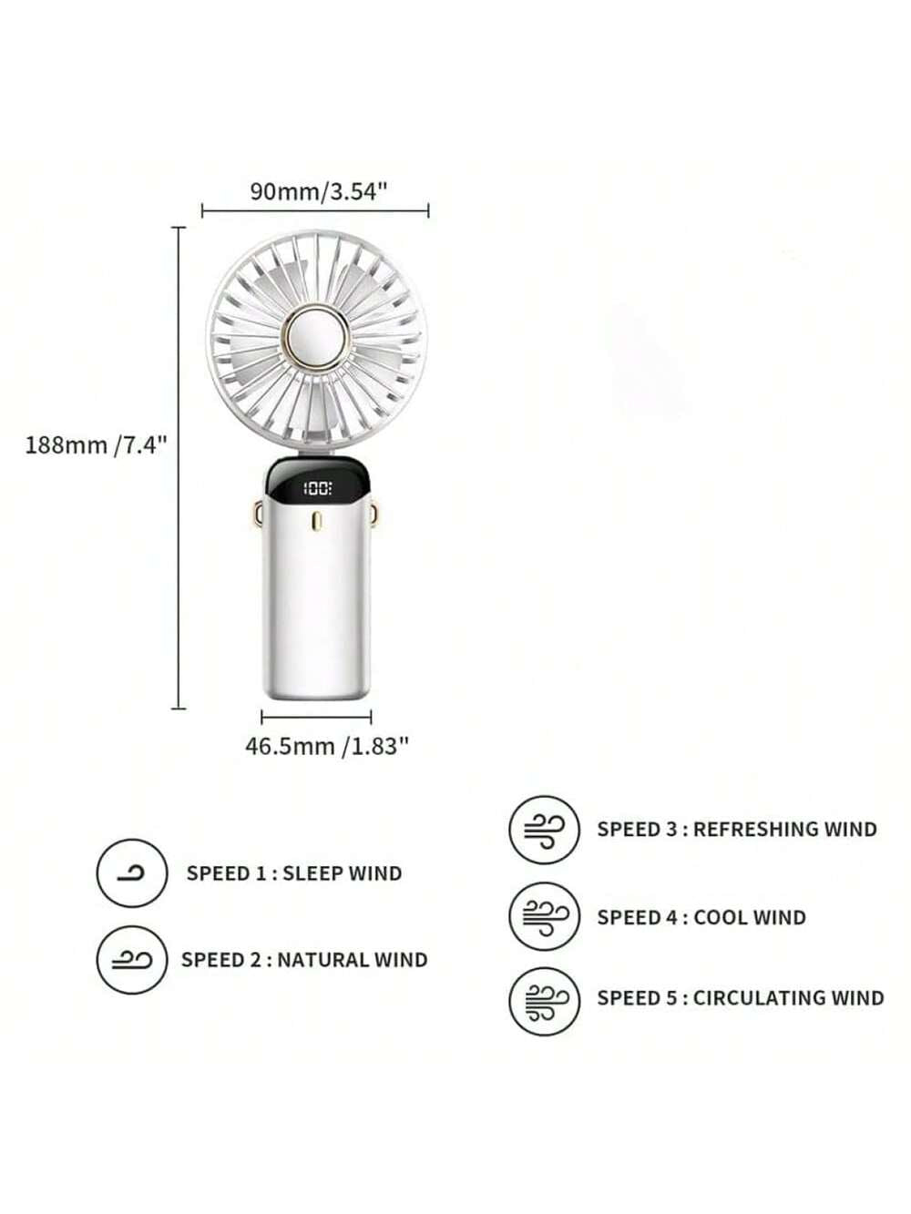 Stay Cool On-The-Go: Small Handheld USB Fan - Portable & Charging for Students & Office Desk