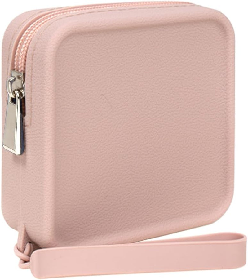 Silicone Small Makeup Bag Pouch for Purse, Small Cosmetic Travel Bag Zipper Pouch Waterproof Mini Coin Purse Portable Makeup Storage Bag Travel Toiletry Organizers for Women Girls (Purple Pink)