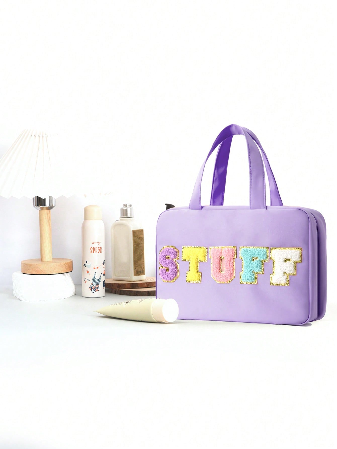 Large Hanging Hook Toiletry Bag Waterproof Folding Handbag Travel Makeup Cosmetic Razor Storage Bag for Women Makeup Bag School Supplies School Stuff for College Dorm for Studenttravel Essentials Vacation Summer Holiday Back to School Bag for School Wash Bag Travel
