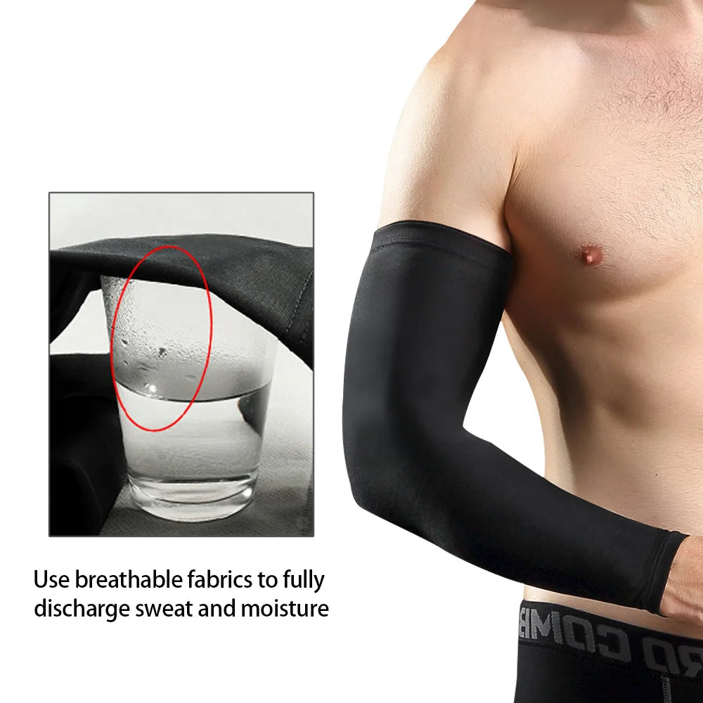 Toprunn Cooling Arm Sleeves for Men Women Outdoor UV Protection Sports Sleeves for Basketball Football Volleyball Cycling