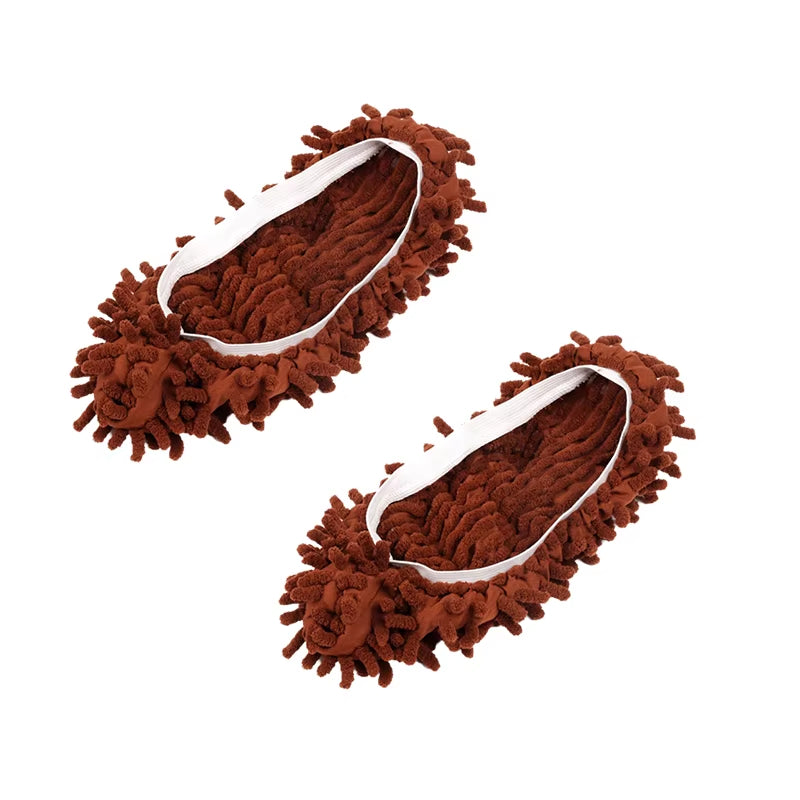 Dust Cleaner Grazing Slippers Chenille Dust Mop Slippers Lazy Shoes Cover Chenille Duster Cloth Bathroom Floor Cleaning Slipper