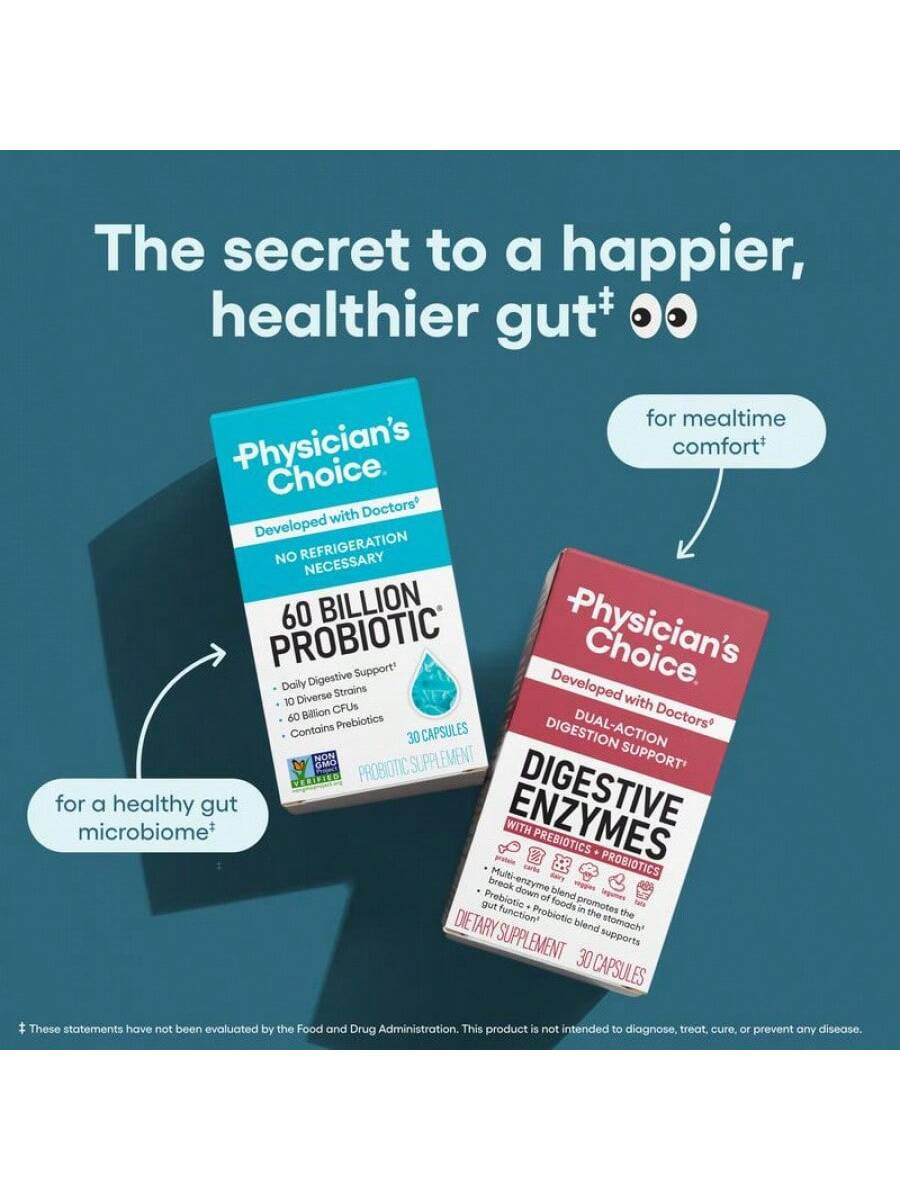 Physician'S Choice Physician'S Choice Hack Your Tummy Bundle: Digestive Enzymes & 60 Billion Probiotic - Digestion, Immune, Bloating Support, Gut Health