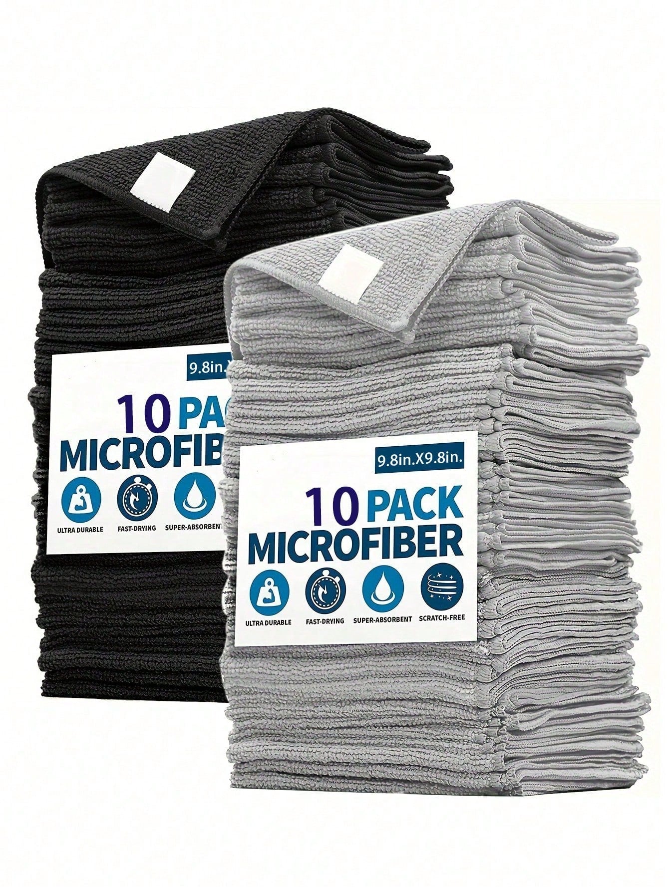 1/5/10Pcs Ultra-Fine Fiber Cleaning Cloth Set - Absorbent, Soft & Stain-Removing for Kitchen, Bathroom & Car