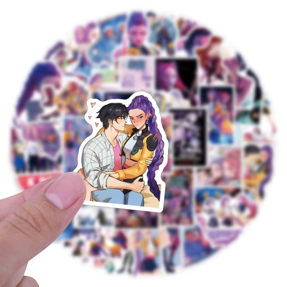 55Pcs Anime Kpop Demon Hunters Stickers Demon Hunters Tiger DIY Stickers Scrapbooking Phone Luggage Skateboard Waterproof Decal