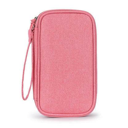 Electronic Organizer Small Travel Cable Organizer Bag Pouch Waterproof Electronic Accessories Storage Bag for Cable, Cord, Charger, Phone, Earphone (Pink)