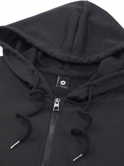 Men'S Spring and Autumn Rave Jacket with Mean Expression Print, Casual Sports Running Top