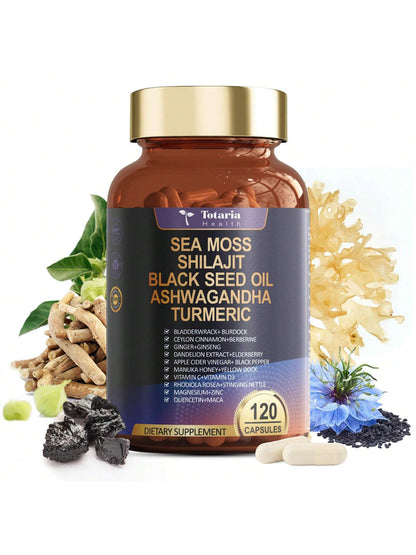 25-In-1 Super Sea Moss Black Seed Oil Capsules | 120 Capsules
