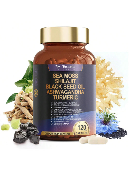 25-In-1 Super Sea Moss Black Seed Oil Capsules | 120 Capsules