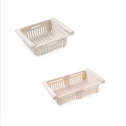 1Pc Refrigerator Storage Basket Flexible Expandable Fridge Organizer Drawer Storage Rack Storage Fresh Box Freezer Box Storage
