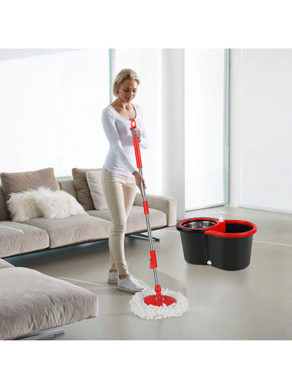 Spin Mop and Bucket with Wringer Set, 360° Spinning Mop and Bucket System with 3 Replacement Mop Heads