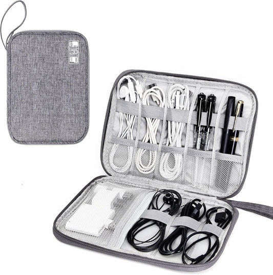 Travel  Portable Cable Organizer Bag for Storage Electronic Accessories Case for Cord,Phone,Charger,Flash Drive (Gray)