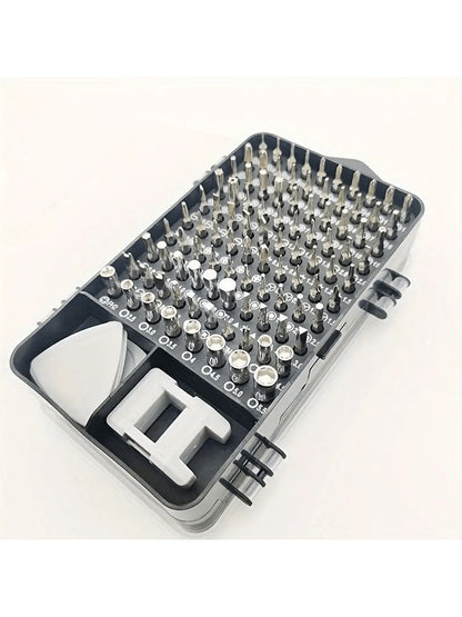 1Set 115 in 1 Precision Screwdriver Set Multi Functional Metal Tool Kit for Watch Mobile Phone Disassembly Repair and Maintenance 10X18Cm Portable Case for Easy Storage, Tools for Men