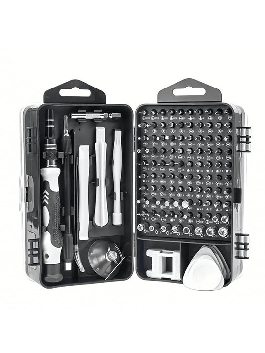 1Set 115 in 1 Precision Screwdriver Set Multi Functional Metal Tool Kit for Watch Mobile Phone Disassembly Repair and Maintenance 10X18Cm Portable Case for Easy Storage, Tools for Men