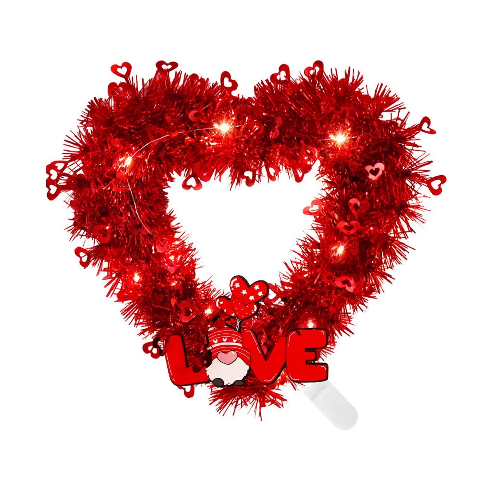 Valentine'S Day Love Garland Wedding Party Scene Layout Luminous Decoration Heart Shaped Garland Light String Diy