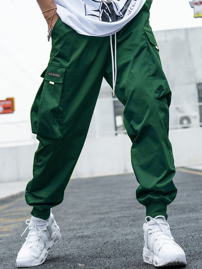 Manfinity Hypemode Men Letter Graphic Flap Pocket Drawstring Waist Cargo Pants