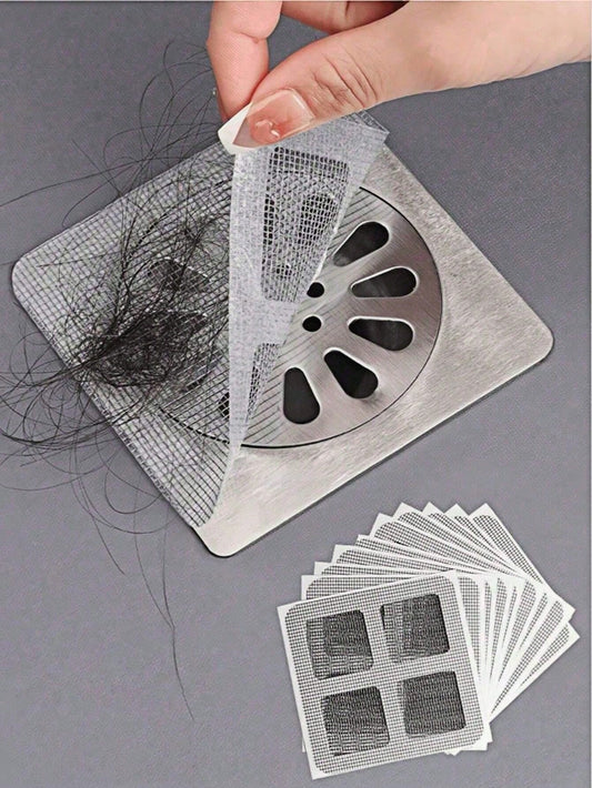 50Pcs Anti-Clogging Drain Filter, Hair Catcher for Shower and Bathtub, Easy Install Drain Filters Stickers, Disposable Drain Cover for Kitchen Sink and Laundry Room, Effectively Block Hair and Prevent Bugs