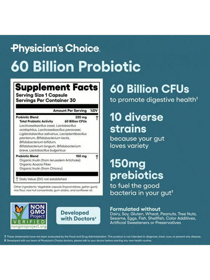 Physician'S Choice Physician'S Choice Hack Your Tummy Bundle: Digestive Enzymes & 60 Billion Probiotic - Digestion, Immune, Bloating Support, Gut Health