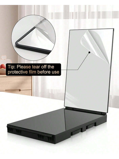 JUSRON 3 Way Mirror for Self Hair Cutting 360 Viewing Angle Self Hair Cutting Mirror, Clear Anti-Fog HD Glass without Led
