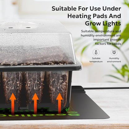 10 Packs Seed Starter Tray Seed Starter Kit with Humidity Dome (120 Cells Total Tray) Seed Starting Trays Plant Starter Kit and Base Mini Greenhouse Germination Kit for Seeds Growing Starting