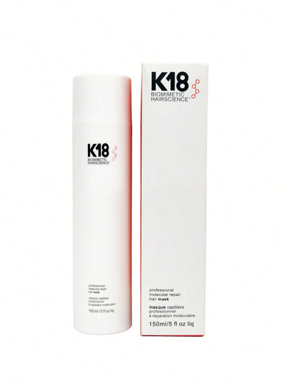1Pc 150Ml K18 Hair Mask,K18 No-Rinse Molecular Hair Mask, Repairs Dry or Damaged Hair, Reverses Hair Damage Caused by Bleaching, Dyeing, Chemical Treatments and Heating