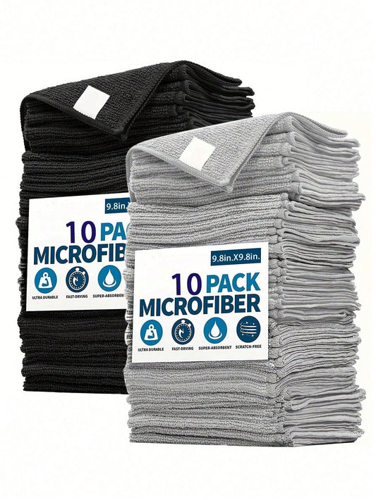1/5/10Pcs Ultra-Fine Fiber Cleaning Cloth Set - Absorbent, Soft & Stain-Removing for Kitchen, Bathroom & Car