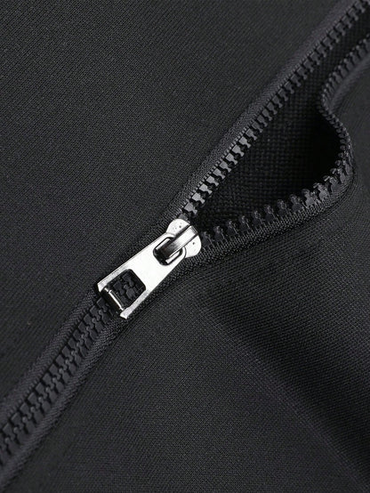 Men'S Spring and Autumn Rave Jacket with Mean Expression Print, Casual Sports Running Top