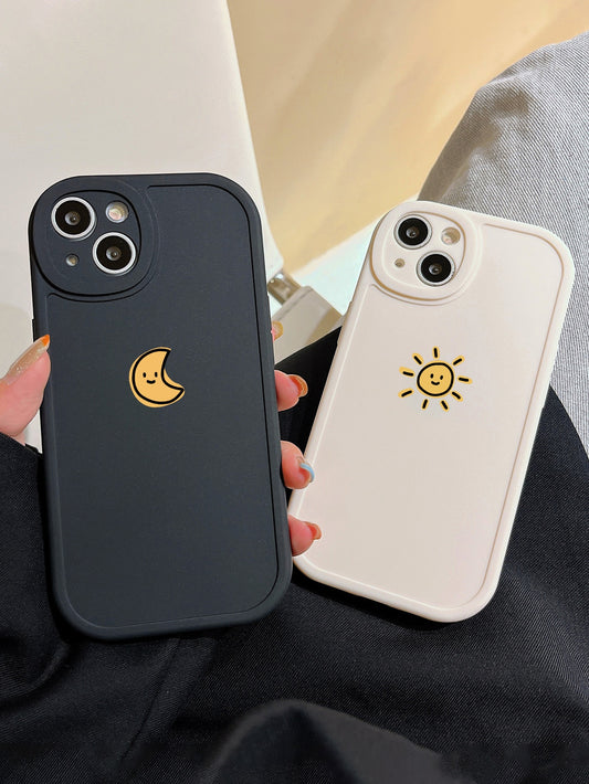 Couple Phone Case, Sun & Moon Phone Case, Black & White Phone Case, Compatible with Iphone & Galaxy, Compatible with Iphone 13 Case, Iphone 15 Case, Iphone 16 Pro Max Case, Iphone 16 Case, Iphone 14 Case, Iphone 15 Case, Iphone 16 plus Case, Galaxy Phone Case. Can Be Used as a Birthday Gift, for Girlfriend, Boyfriend or for Self-Use.
