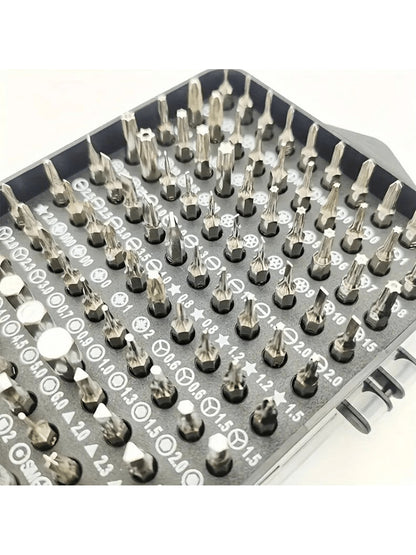 1Set 115 in 1 Precision Screwdriver Set Multi Functional Metal Tool Kit for Watch Mobile Phone Disassembly Repair and Maintenance 10X18Cm Portable Case for Easy Storage, Tools for Men